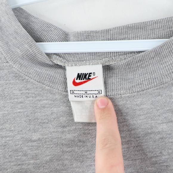 Vintage 90s Nike Mini Swoosh Trashed Sweatshirt - Picture 4 of 7